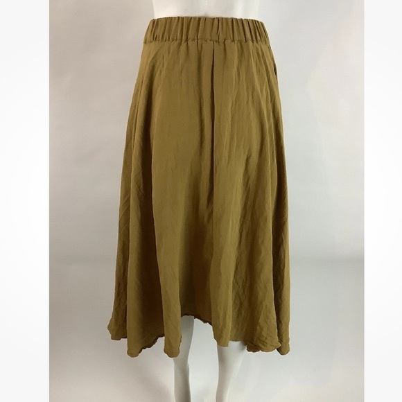 Anthropologie Sz S/M Boho Cottagecore Fairy Look Swing Hem Midi Skirt Tan - Picture 5 of 7